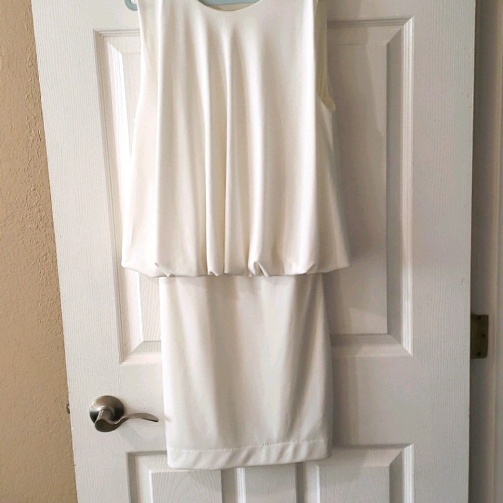 White backless  dress